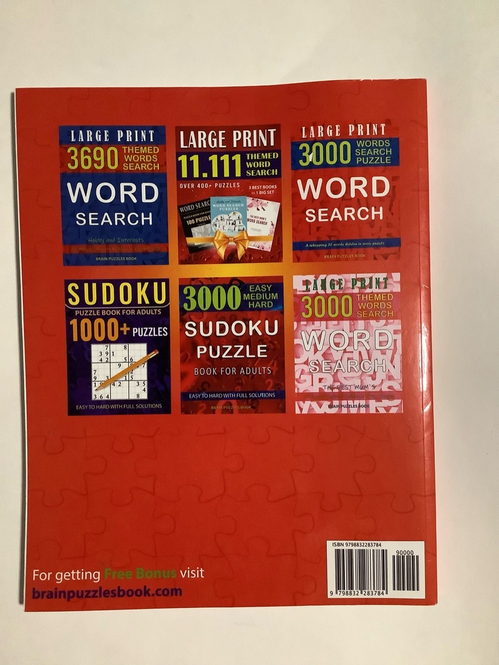 Large Print Word Search & Sudoku Puzzle Book - Red - Picture 2 of 2